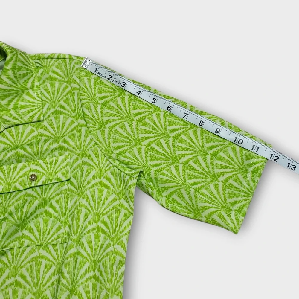 Stella Parker Collection Green Palm Geometric Print Preppy Shift Dress Medium